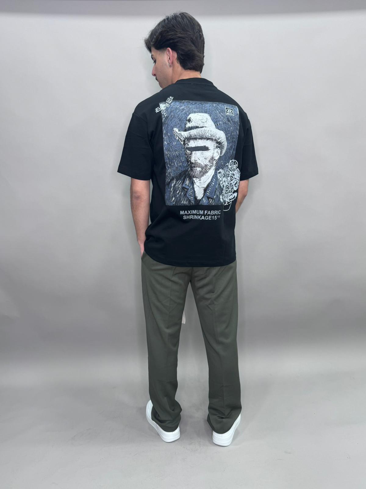 T SHIRT VAN GOGH COLORE NERO