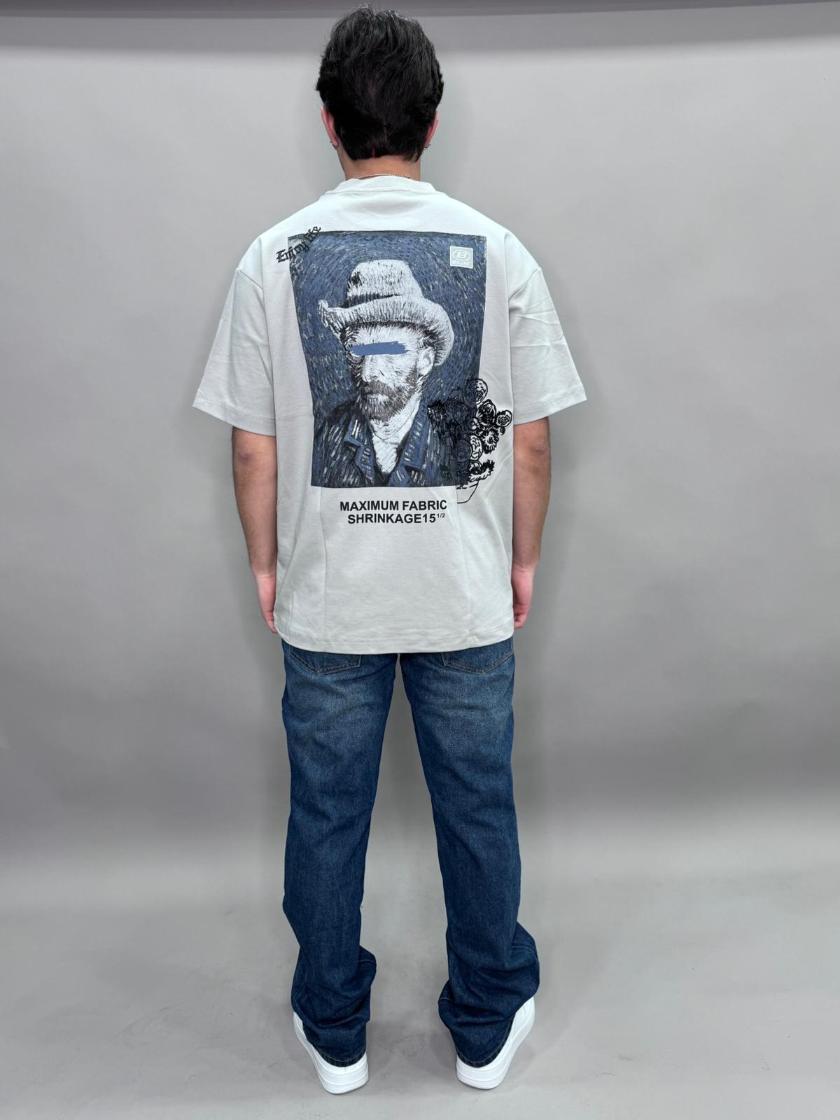 T SHIRT VAN GOGH COLORE GRIGIO MELANGE