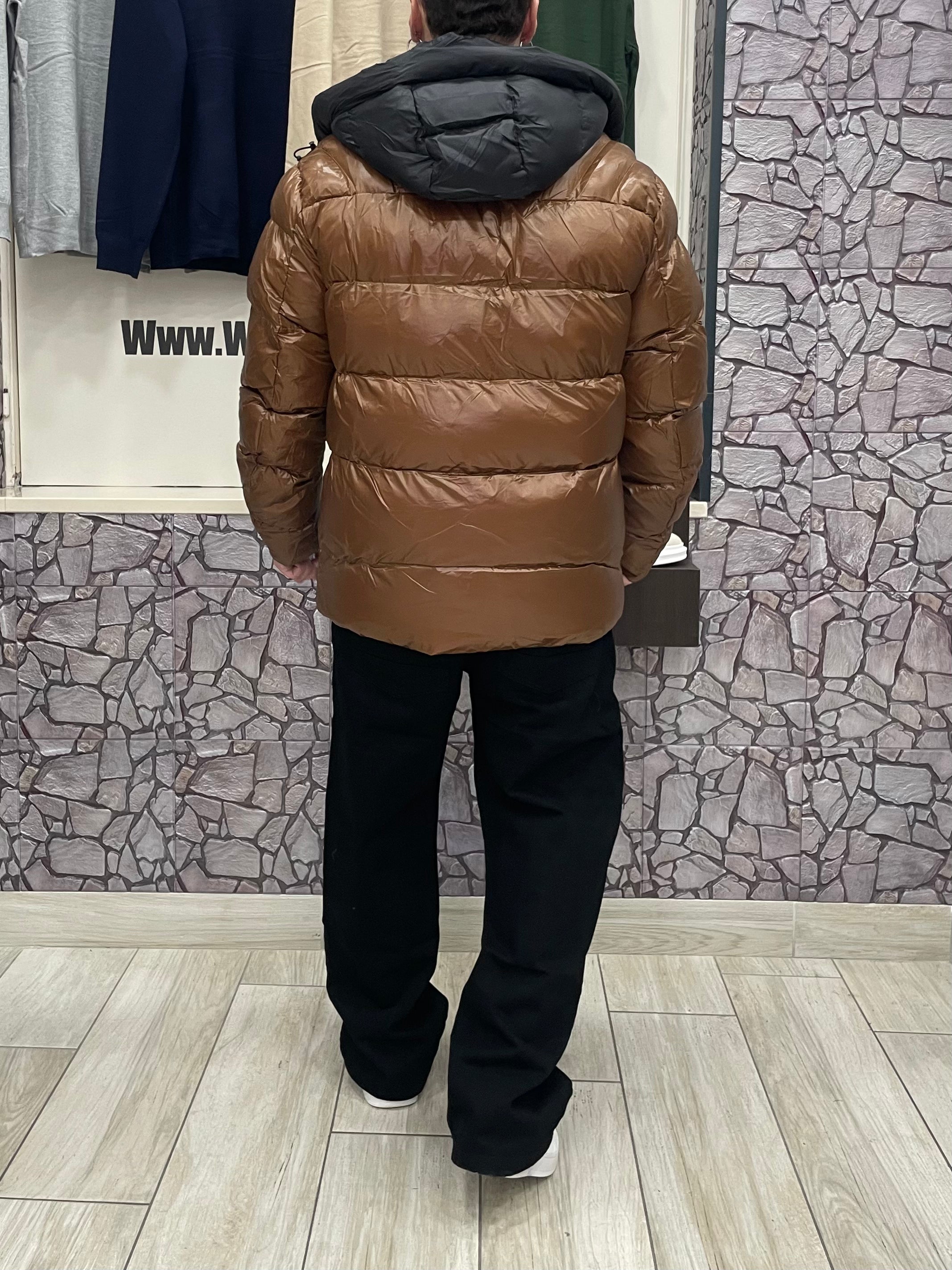 Giubbotto bomber con cappuccio removibile colore Bronzo