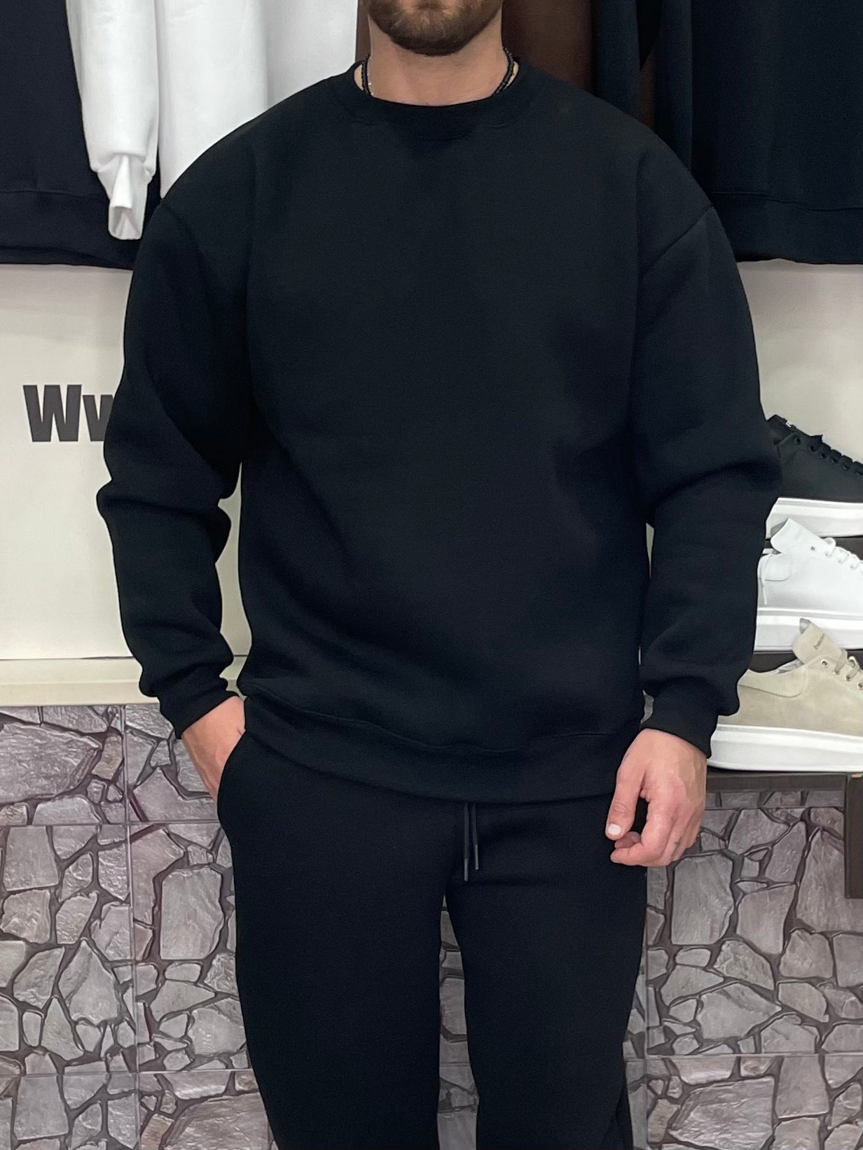 Felpa Basic girocollo