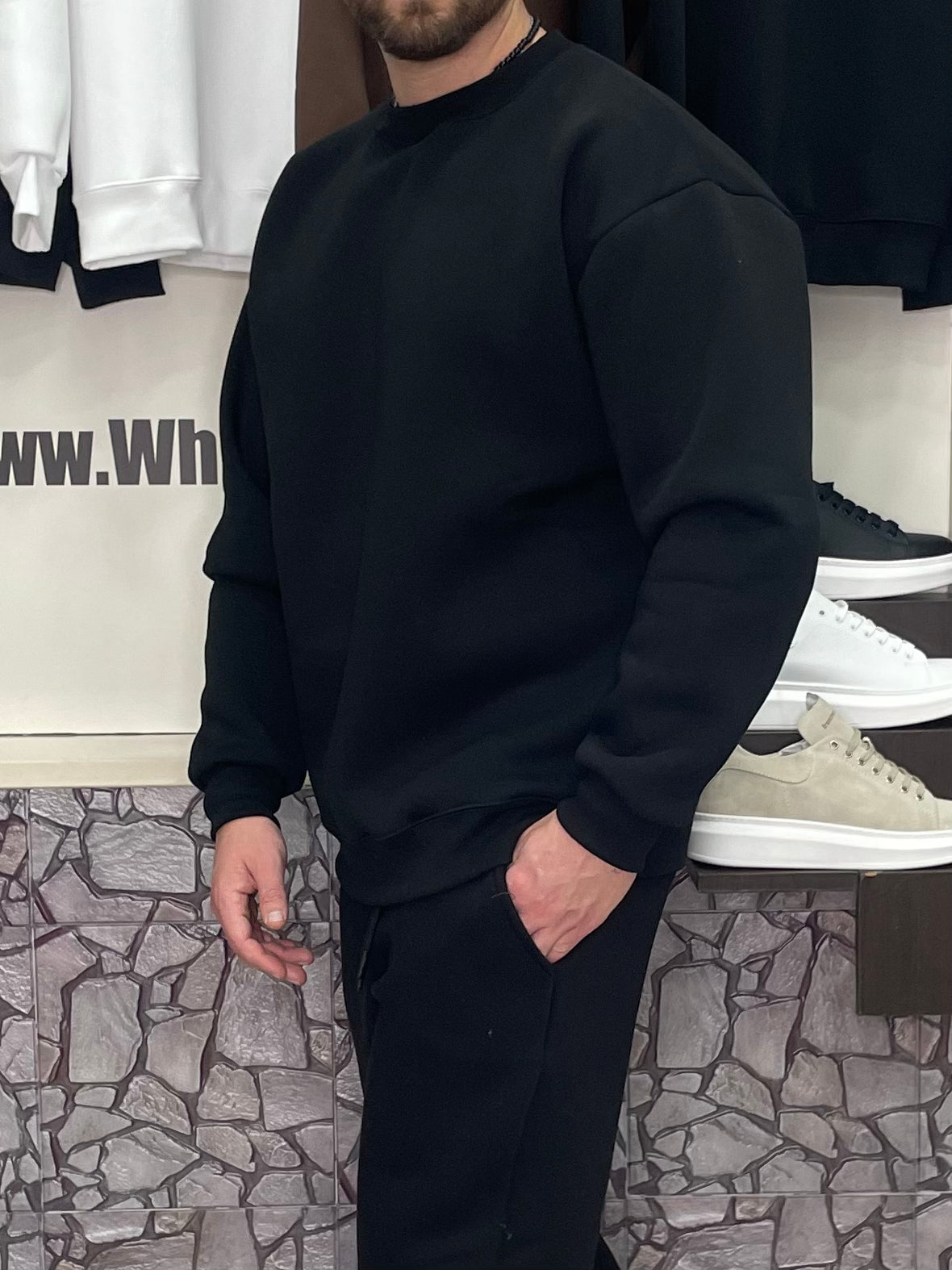 Felpa Basic girocollo