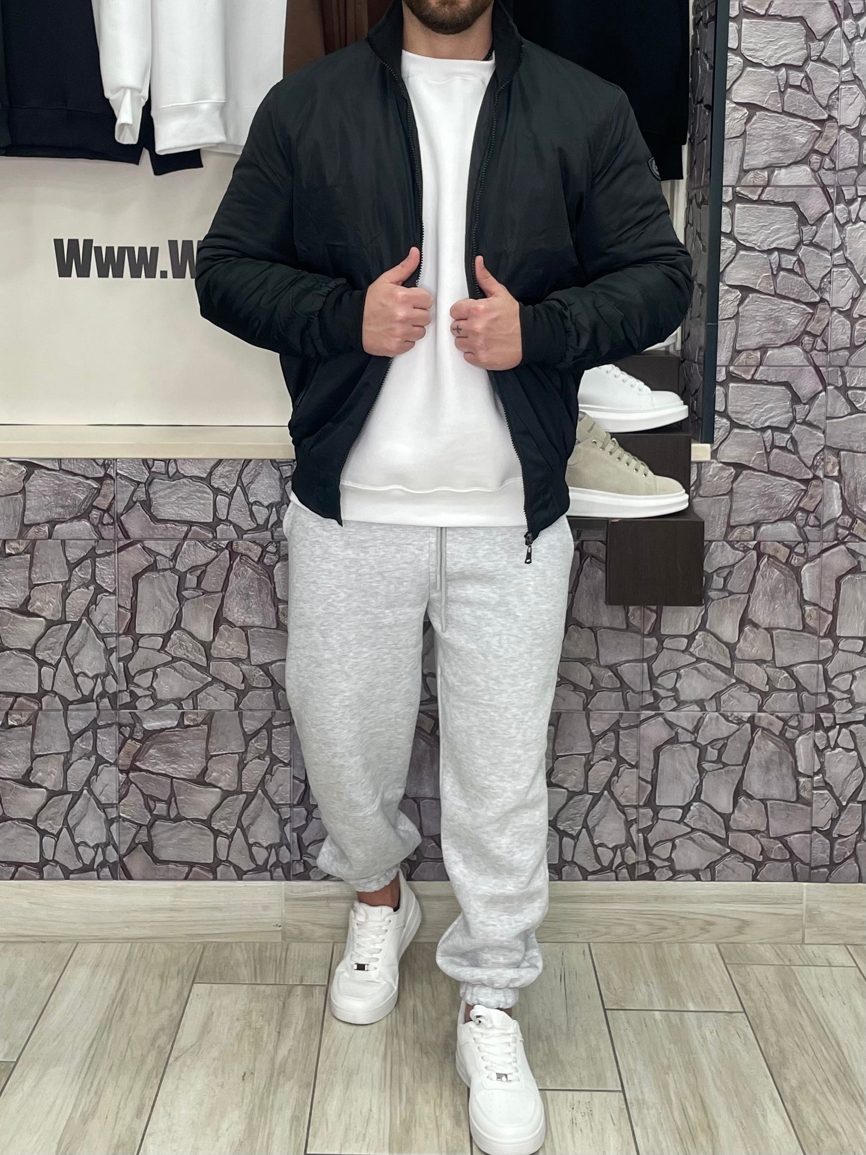 Giubbotto Basic con trapunta interna colore Nero