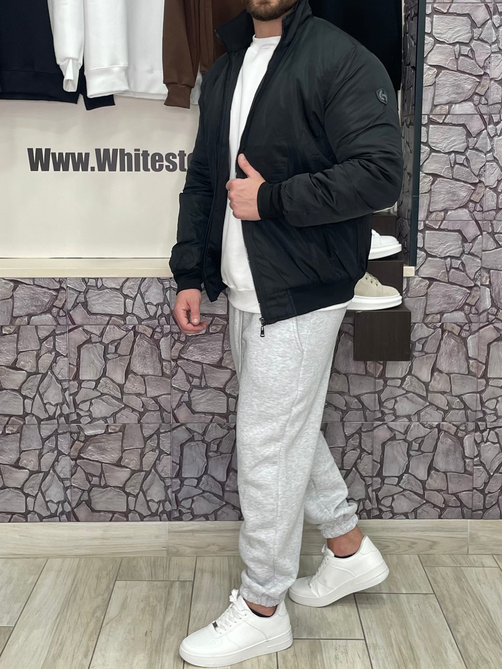 Giubbotto Basic con trapunta interna colore Nero