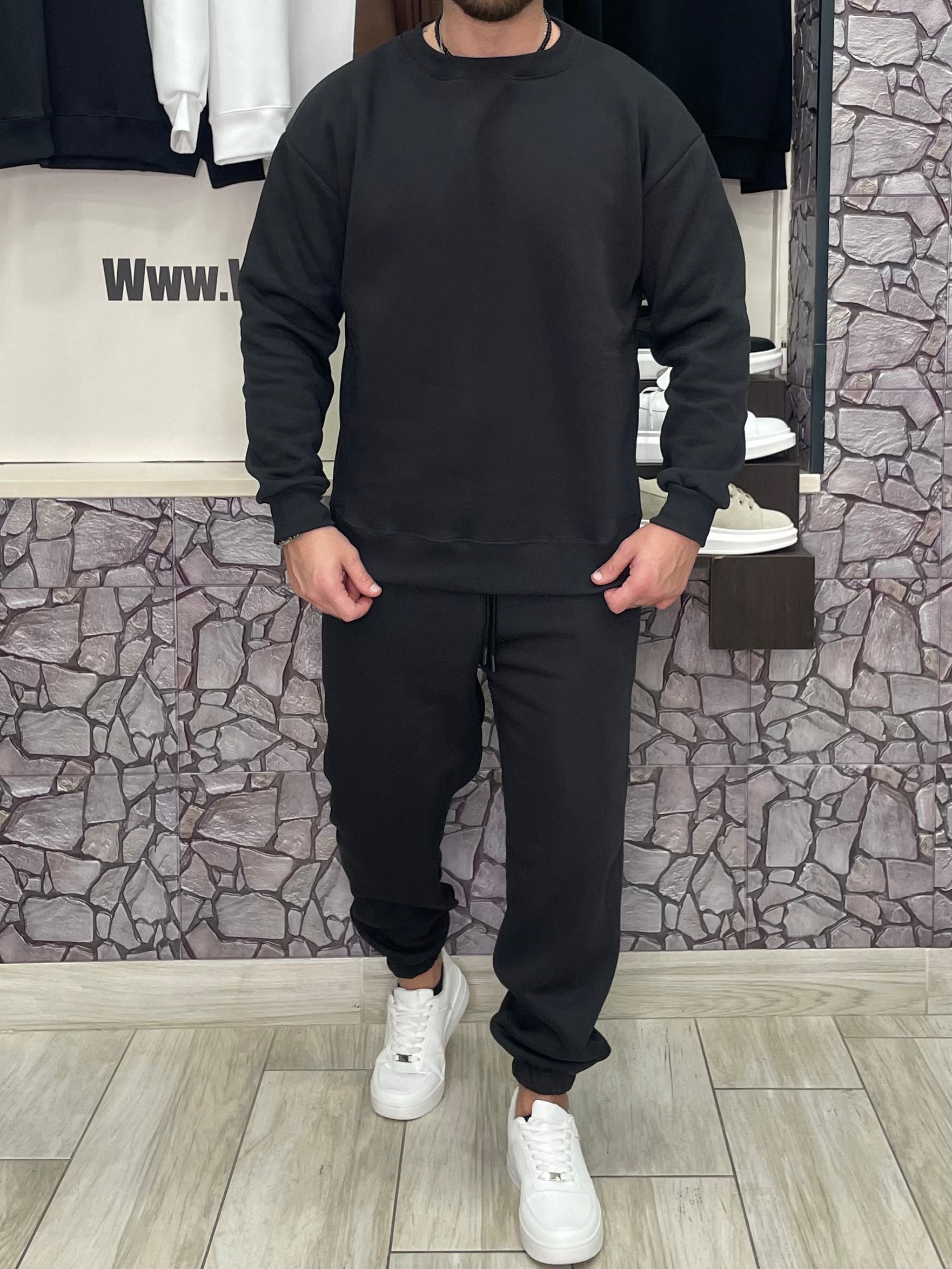 Felpa Basic girocollo