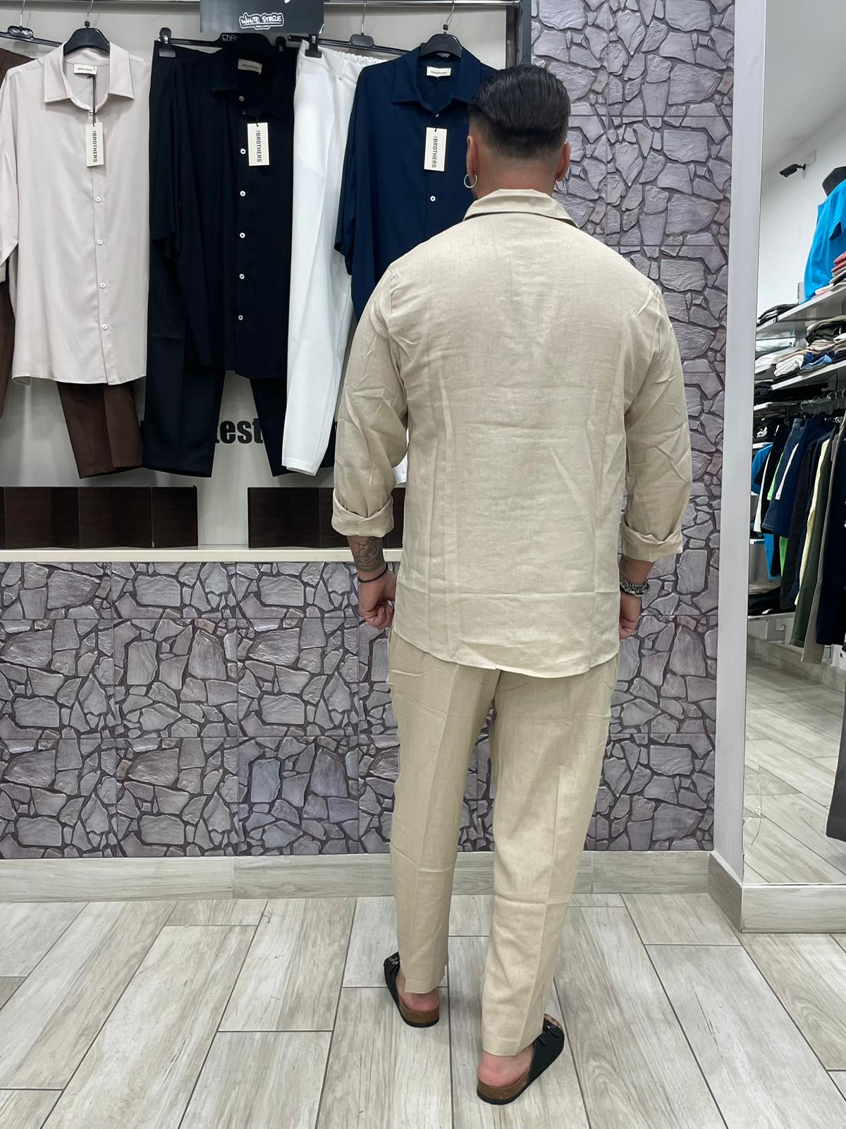 Coordinato in lino colore Sabbia