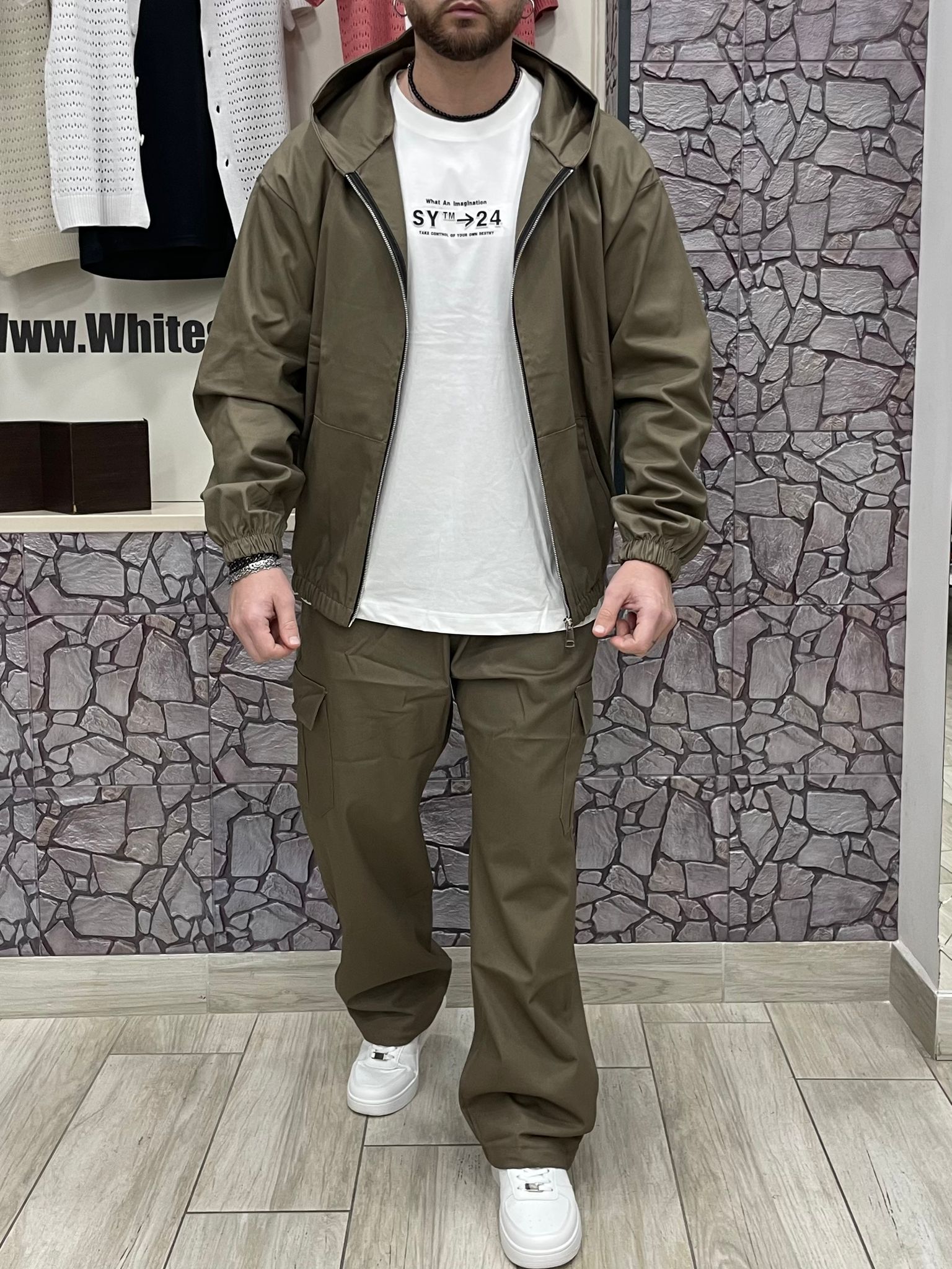 Coordinato thebrothers effetto jeans colore Fango