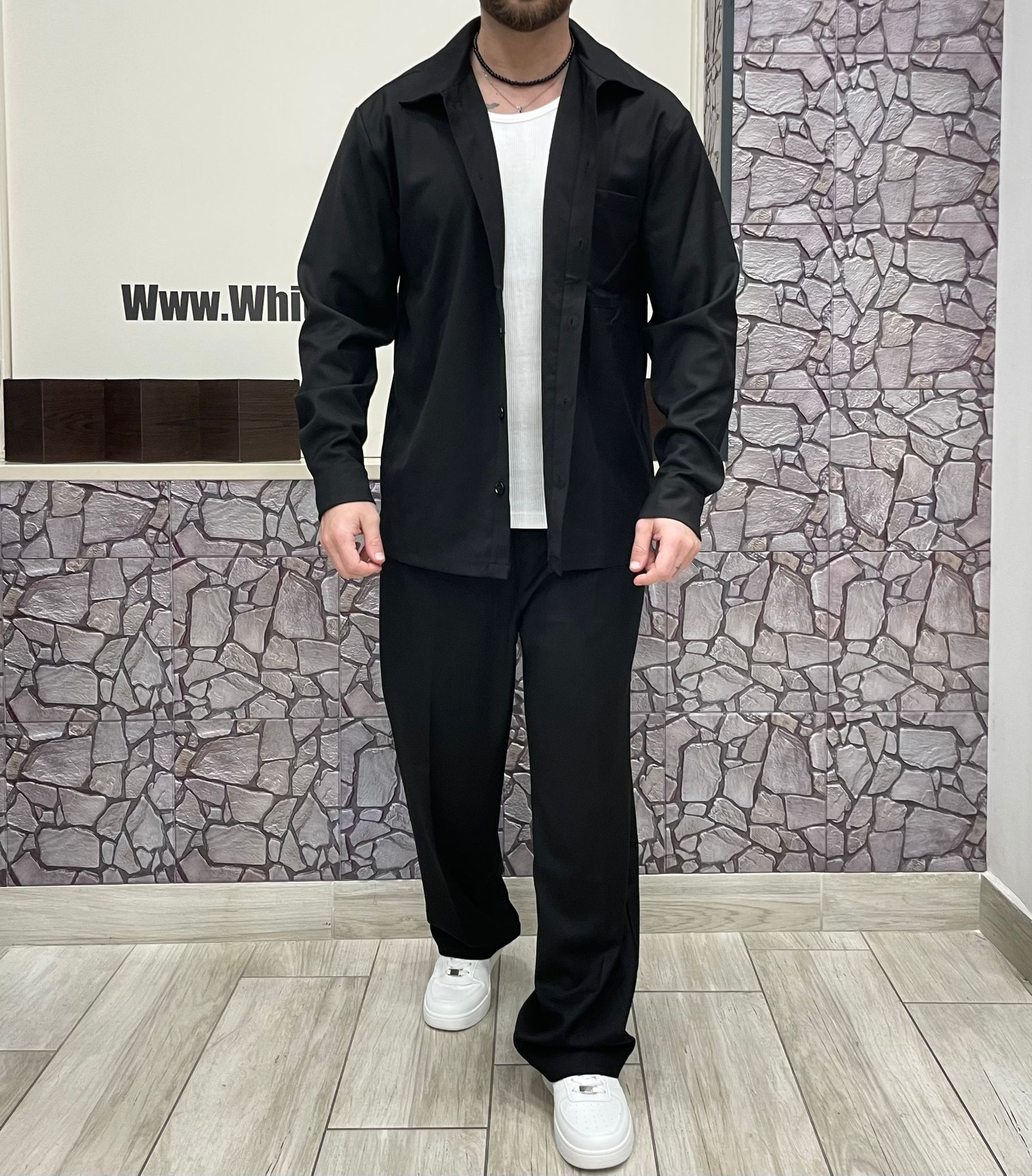 Coordinato in cotone colore Nero