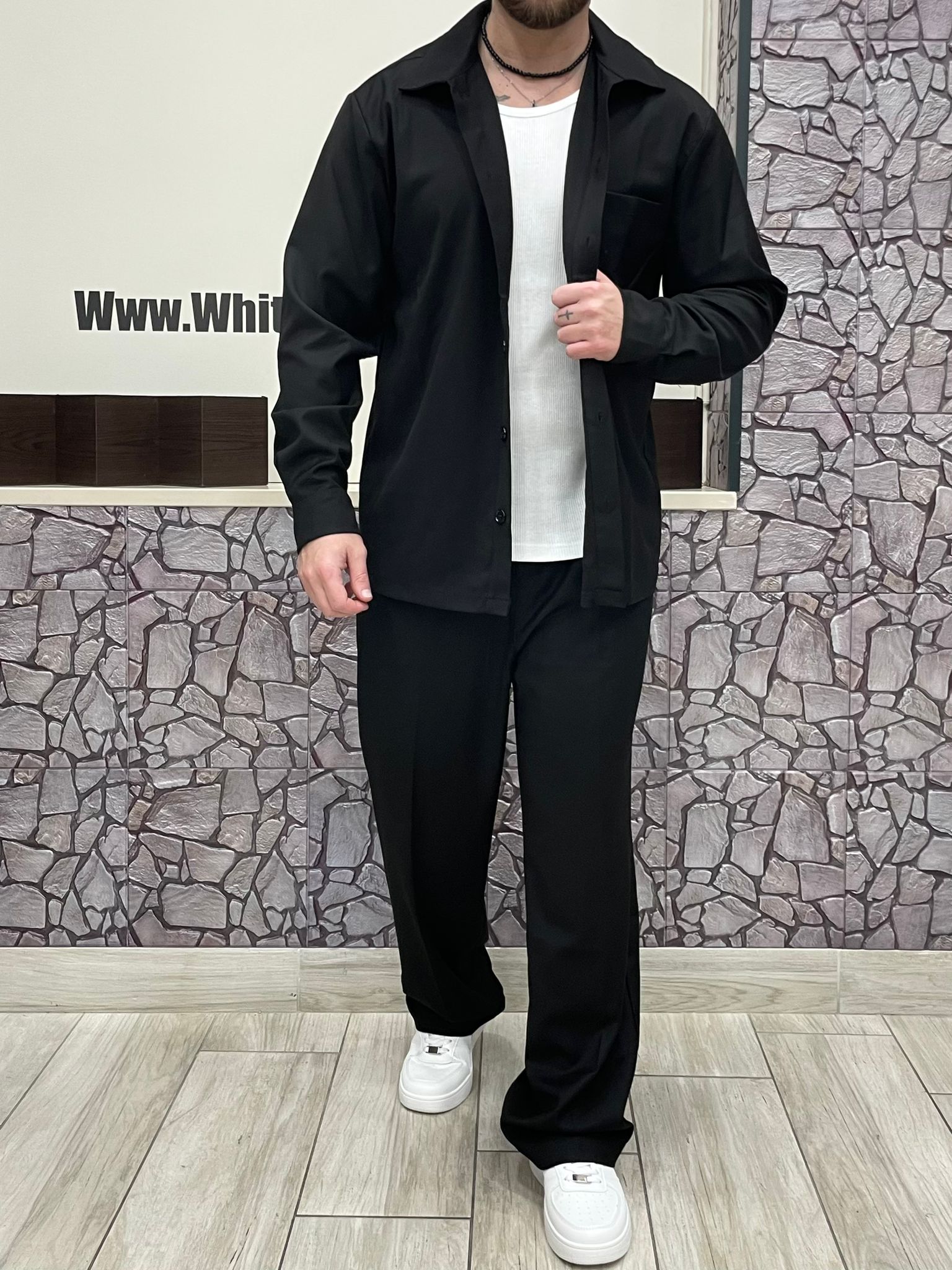 Coordinato in cotone colore Nero