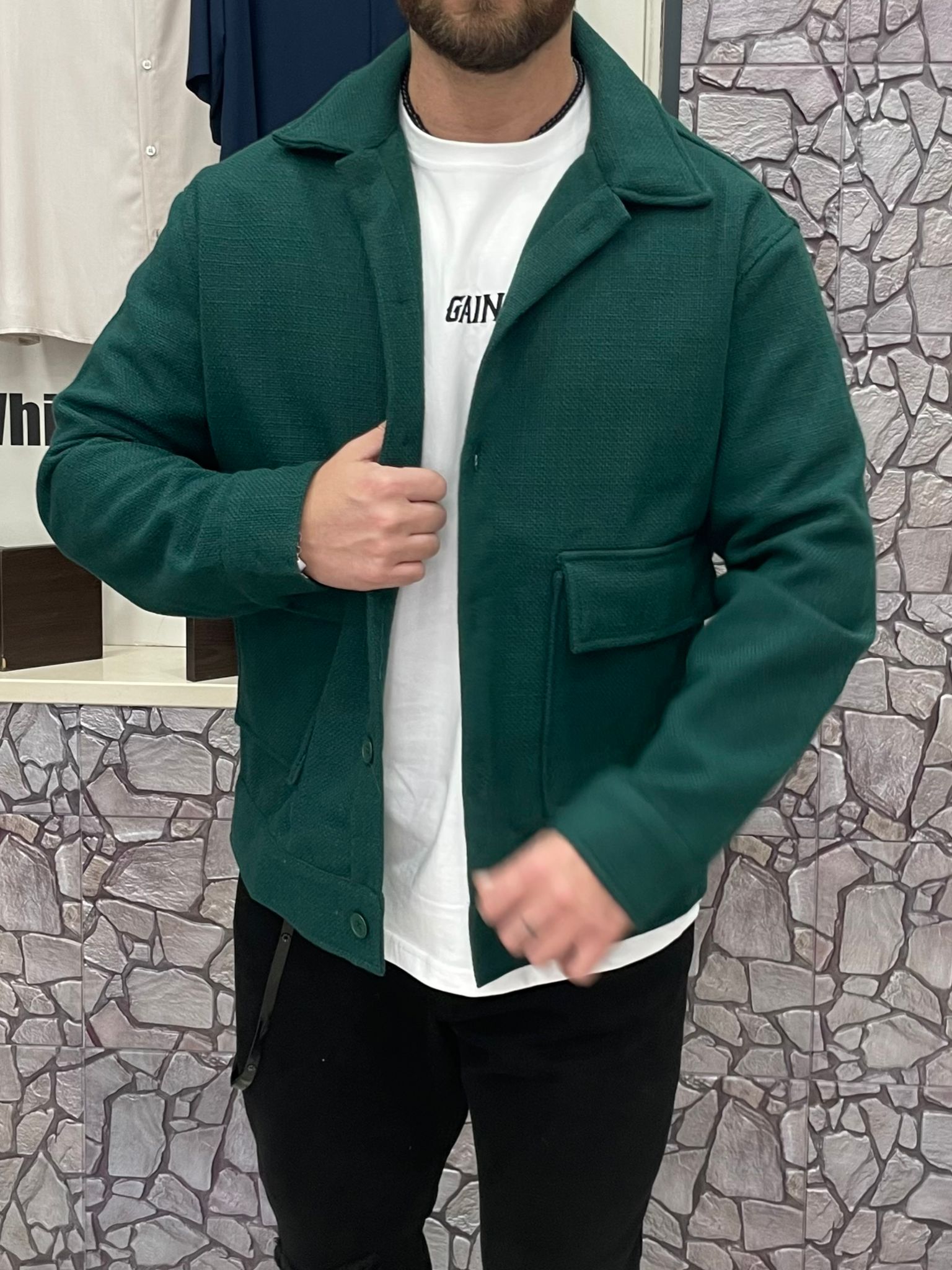 Giacca in flanella colore Verde