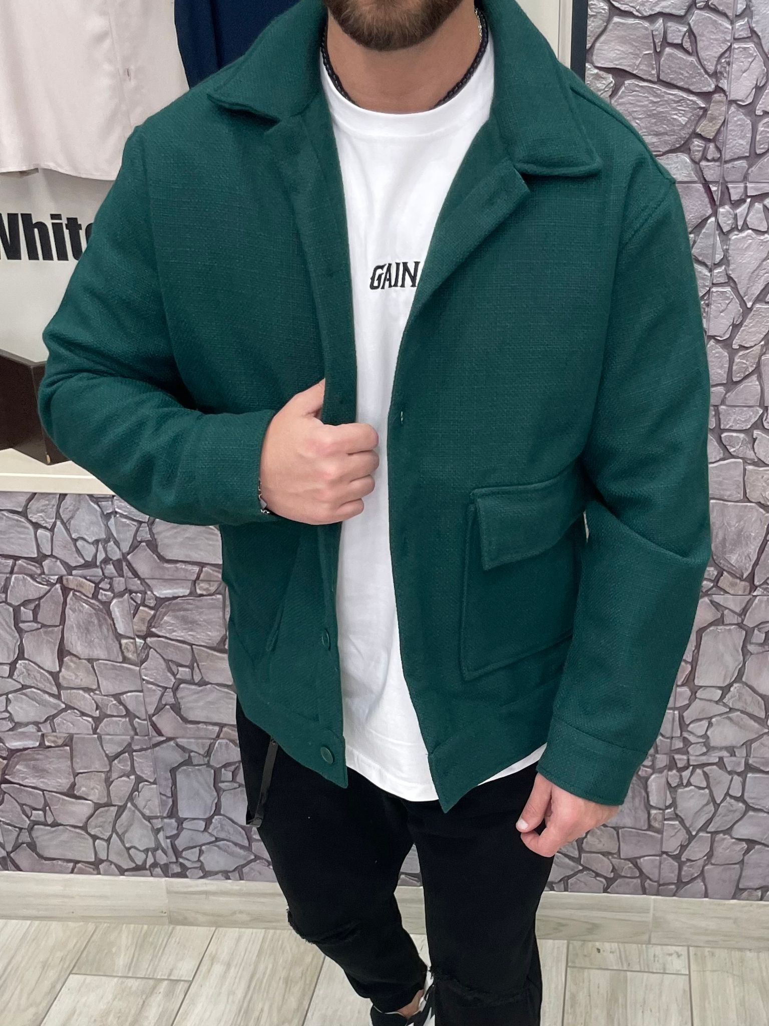 Giacca in flanella colore Verde