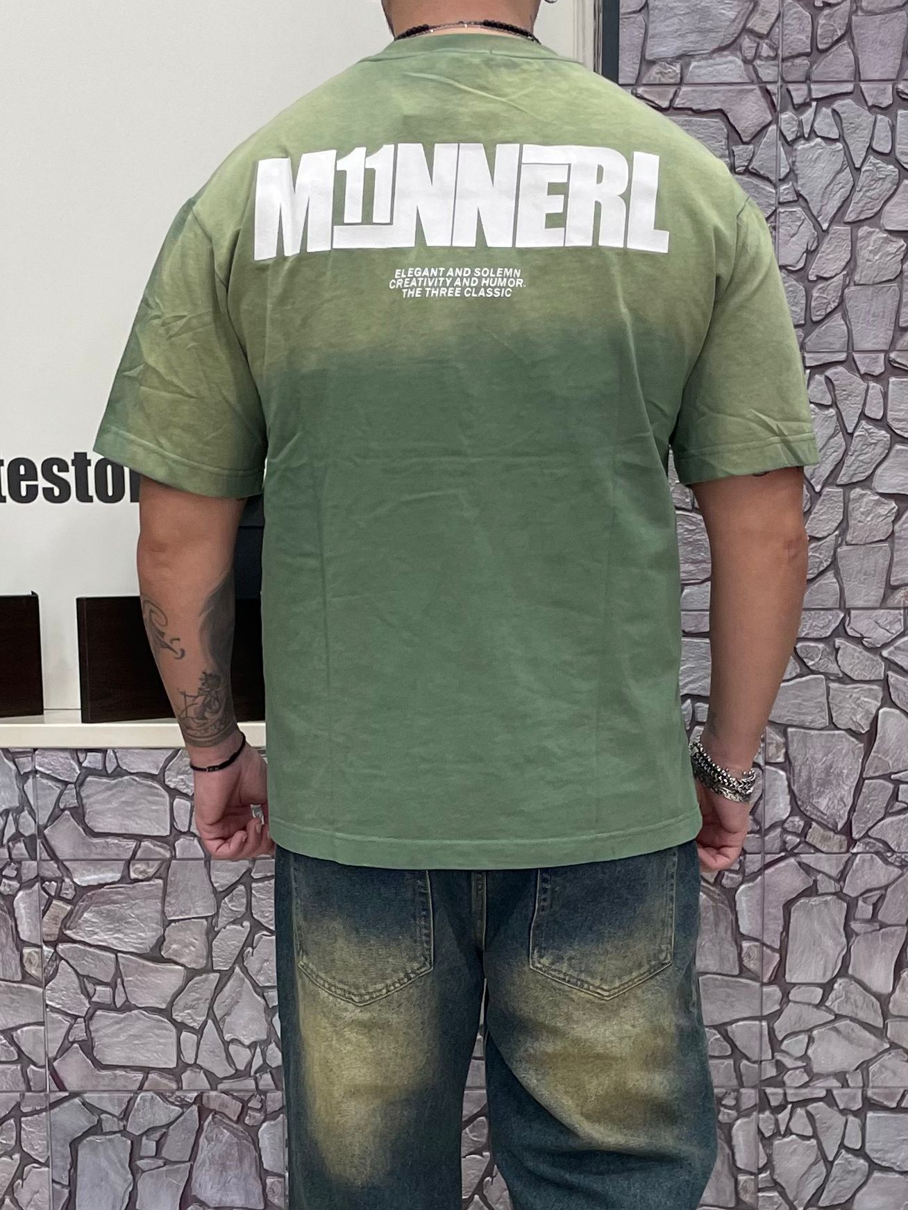 T-shirt Eleven colore verde effetto sfumato