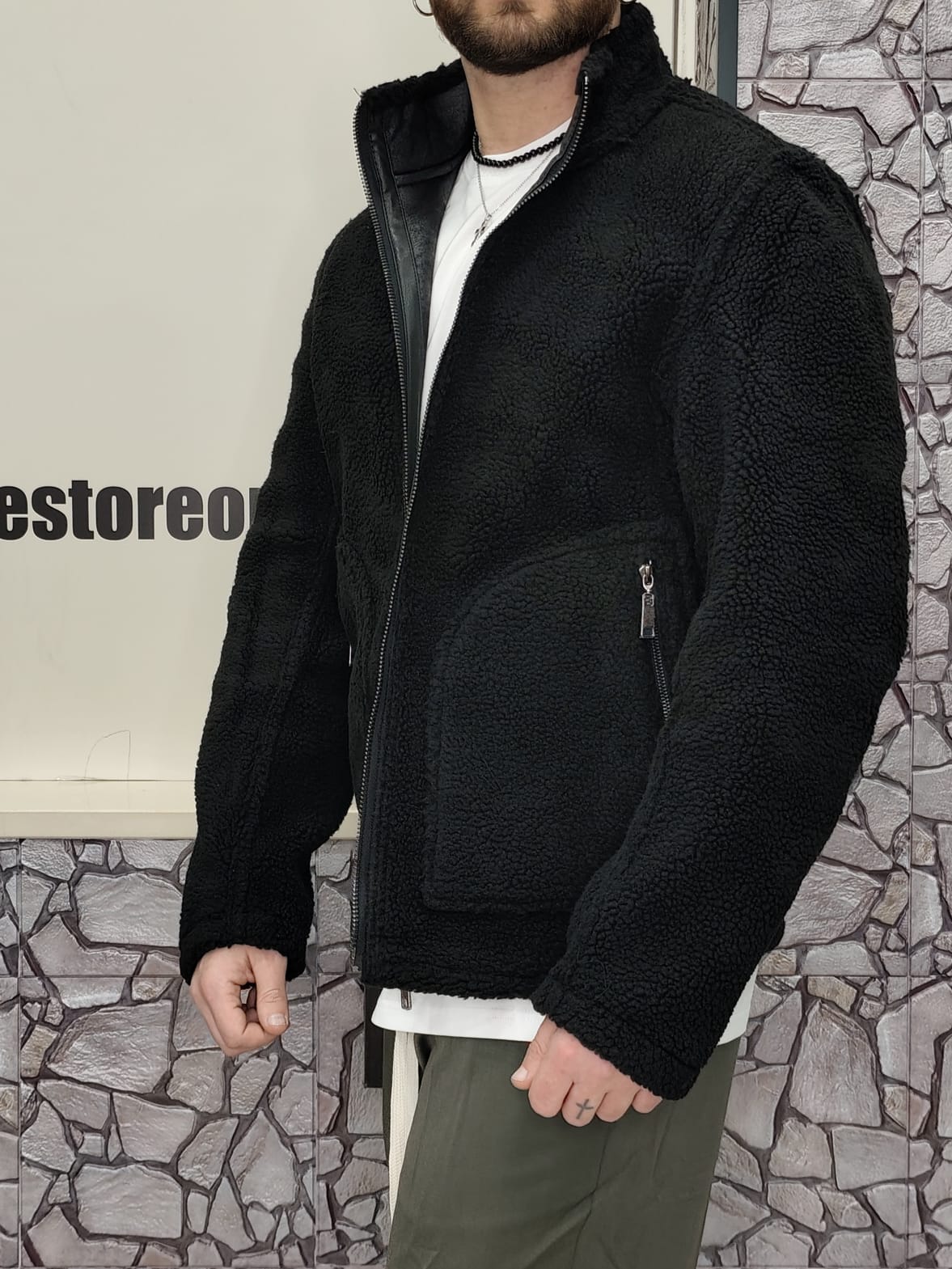 Montone uomo reversibile double-face