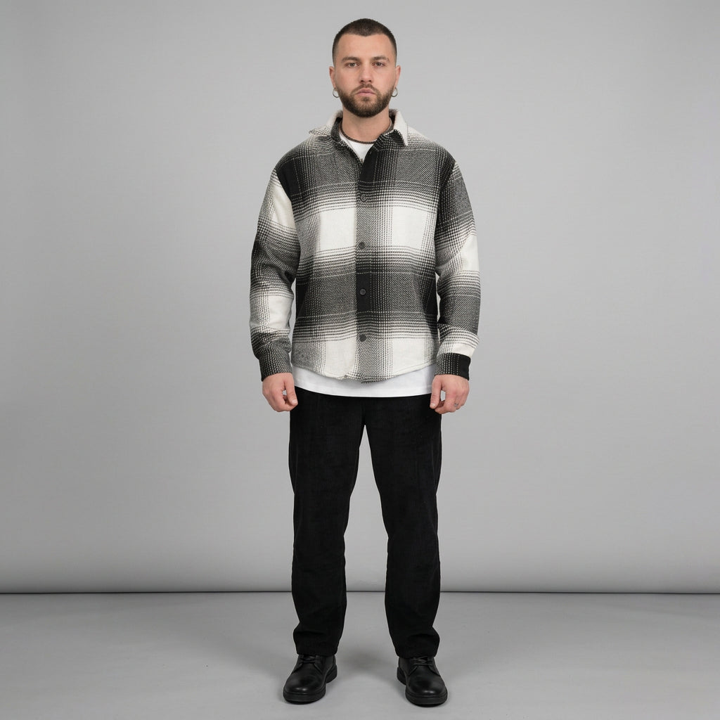 Jacket a quadroni in flanella colore black e white