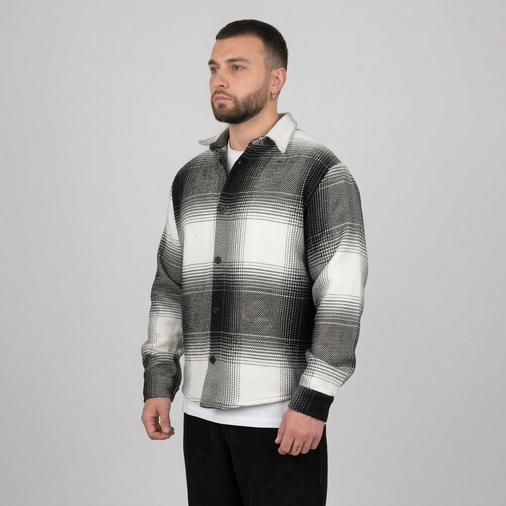 Jacket a quadroni in flanella colore black e white