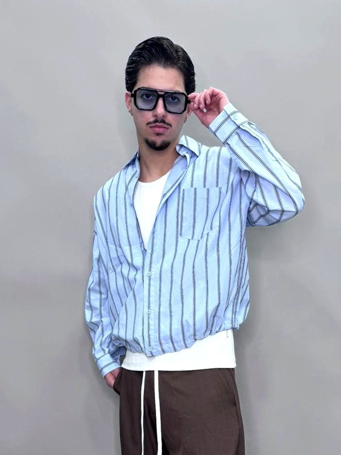 CAMICIA BALLON COLORE CIELO