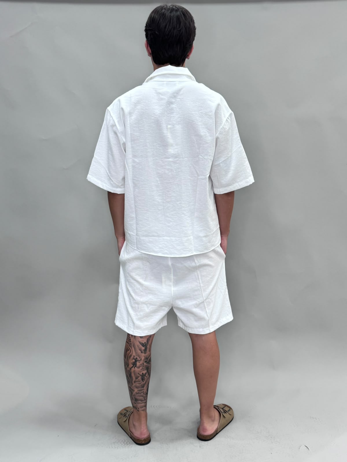 CORDEST CAMICIA E PANTALONCINO IN LINO BIANCO