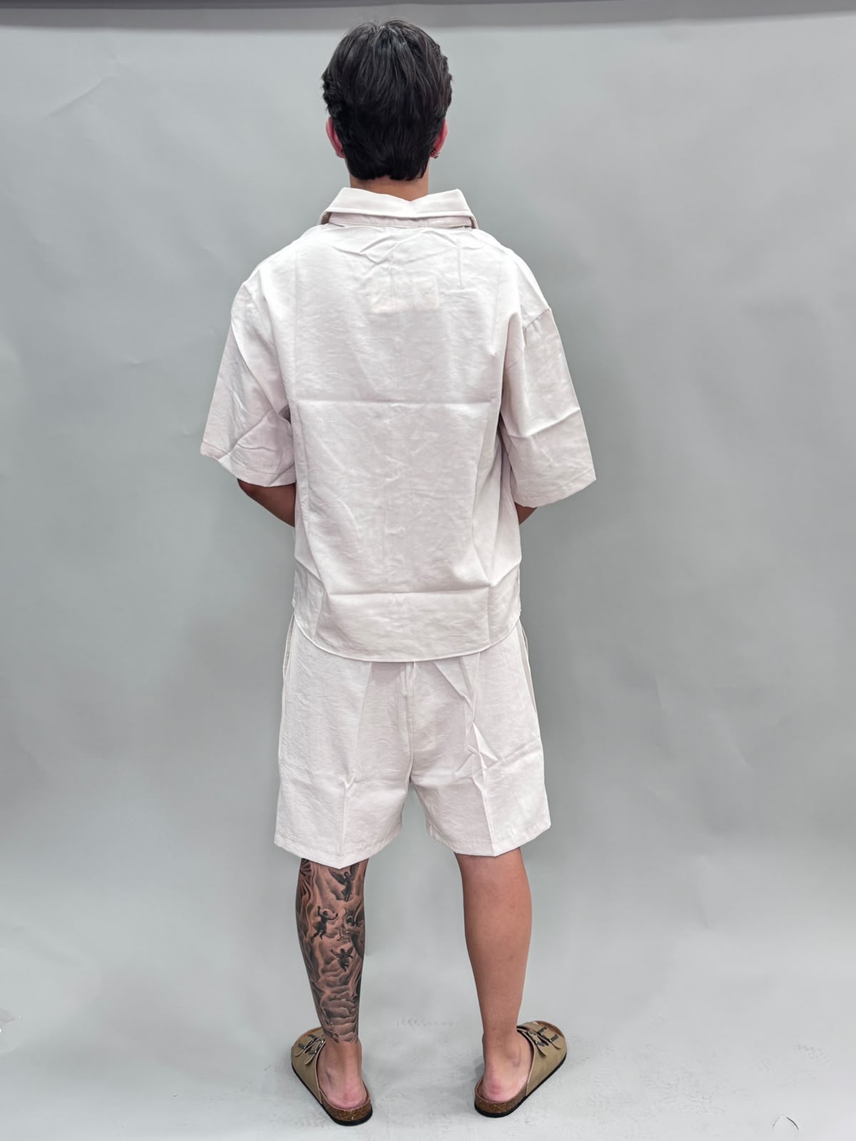 CORDSET CAMICIA E PANTALONCINO IN LINO BEIGE