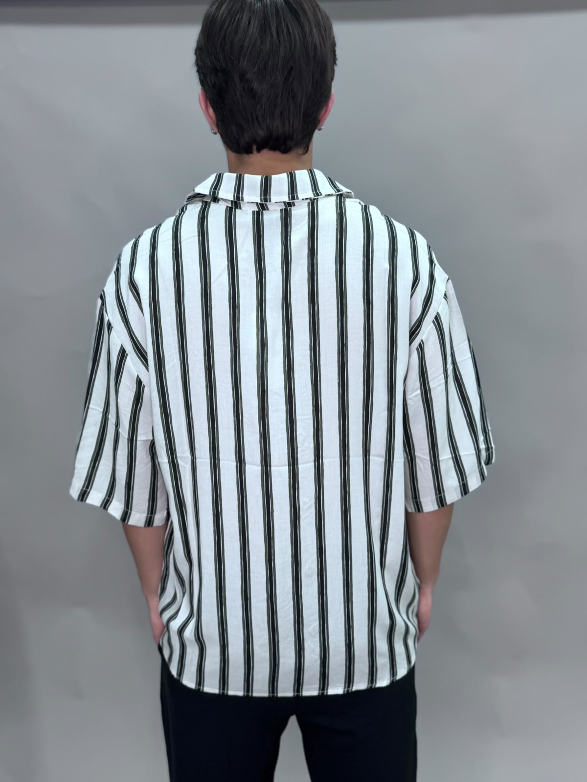 CAMICIA LINO FANTASIA VERDE