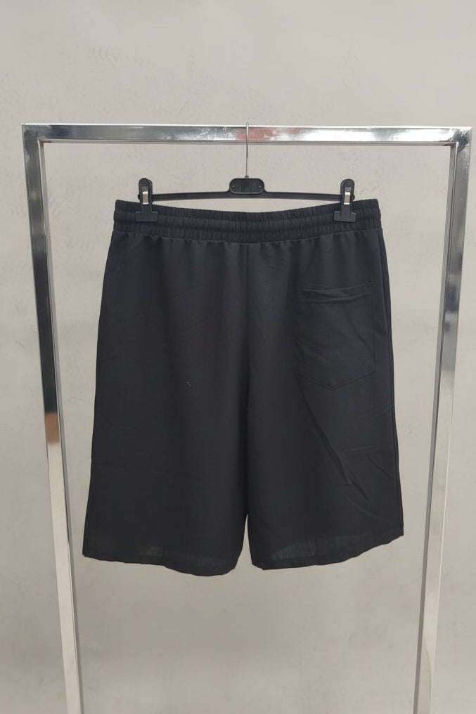 BERMUDA IN LINO COLORE NERO