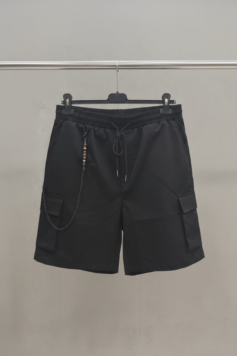 BERMUDA IN COTONE CON TASCONI COLORE NERO