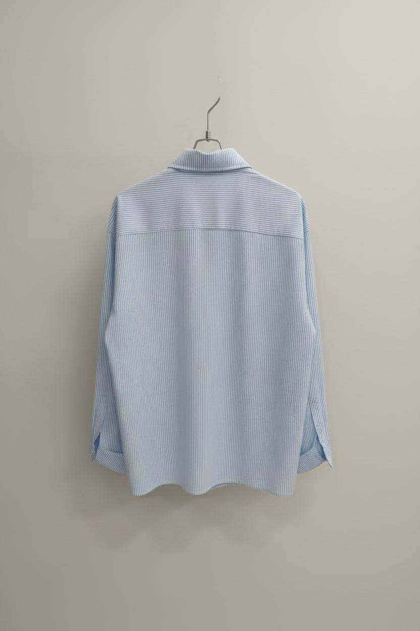 CAMICIA A RIGHE MANICA LUNGA COLORE AZZURRO