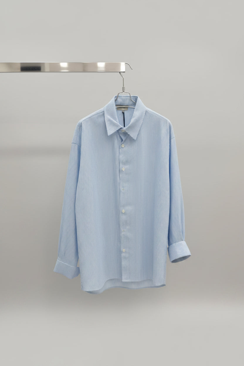 CAMICIA A RIGHE MANICA LUNGA COLORE AZZURRO