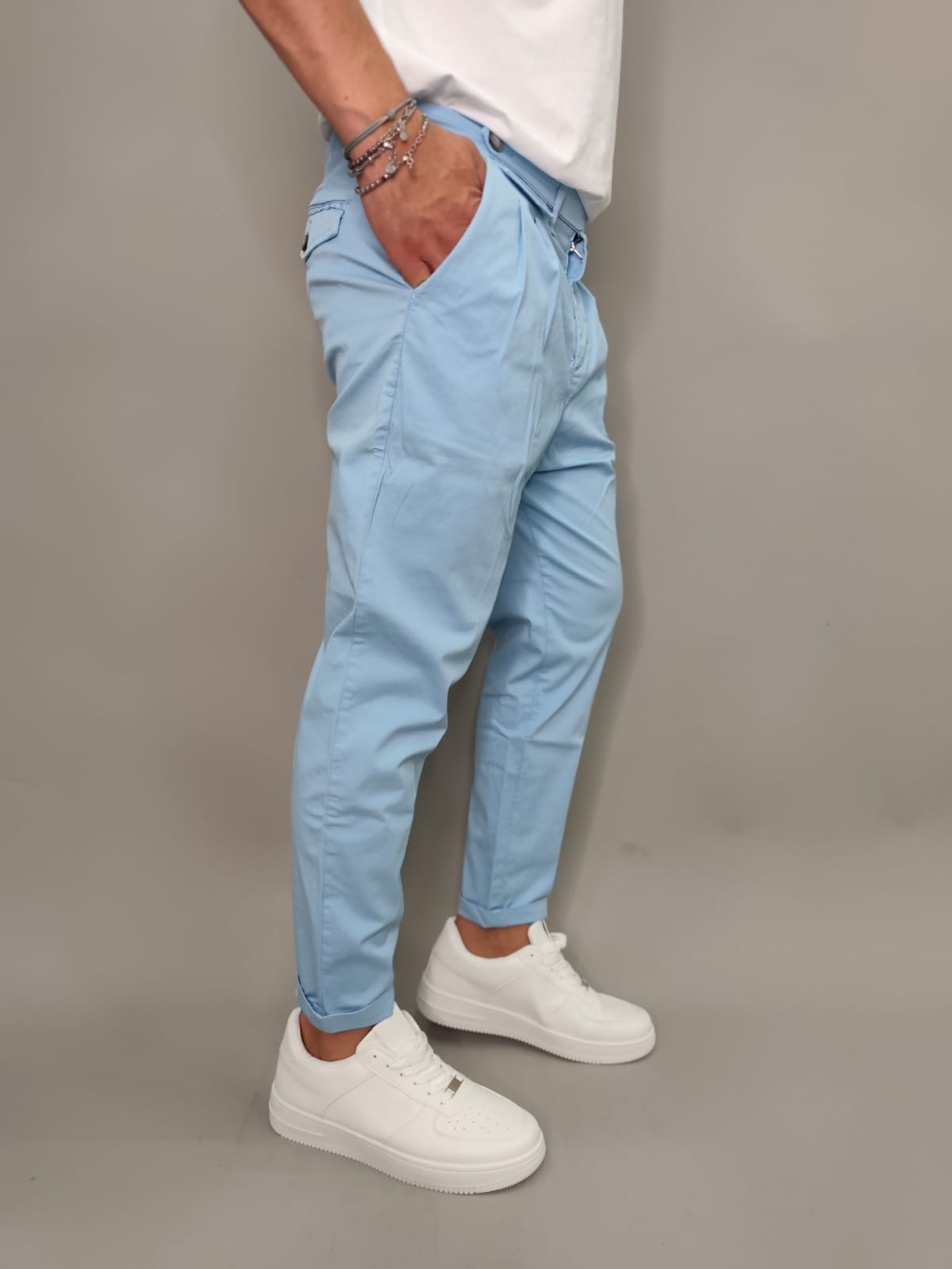 PANTALONE BLACKSUNDAY CON PENCH COLORE CIELO
