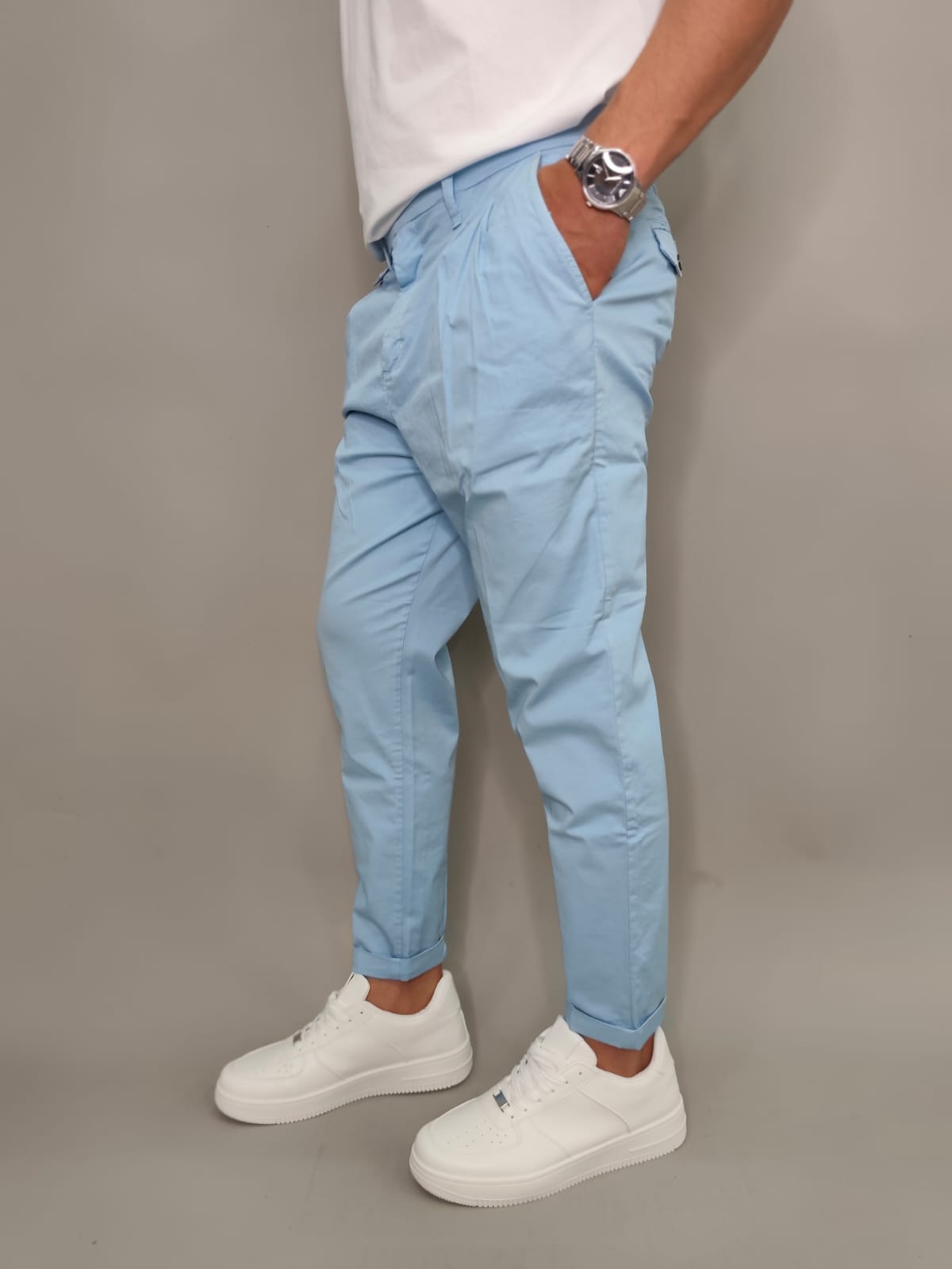 PANTALONE BLACKSUNDAY CON PENCH COLORE CIELO