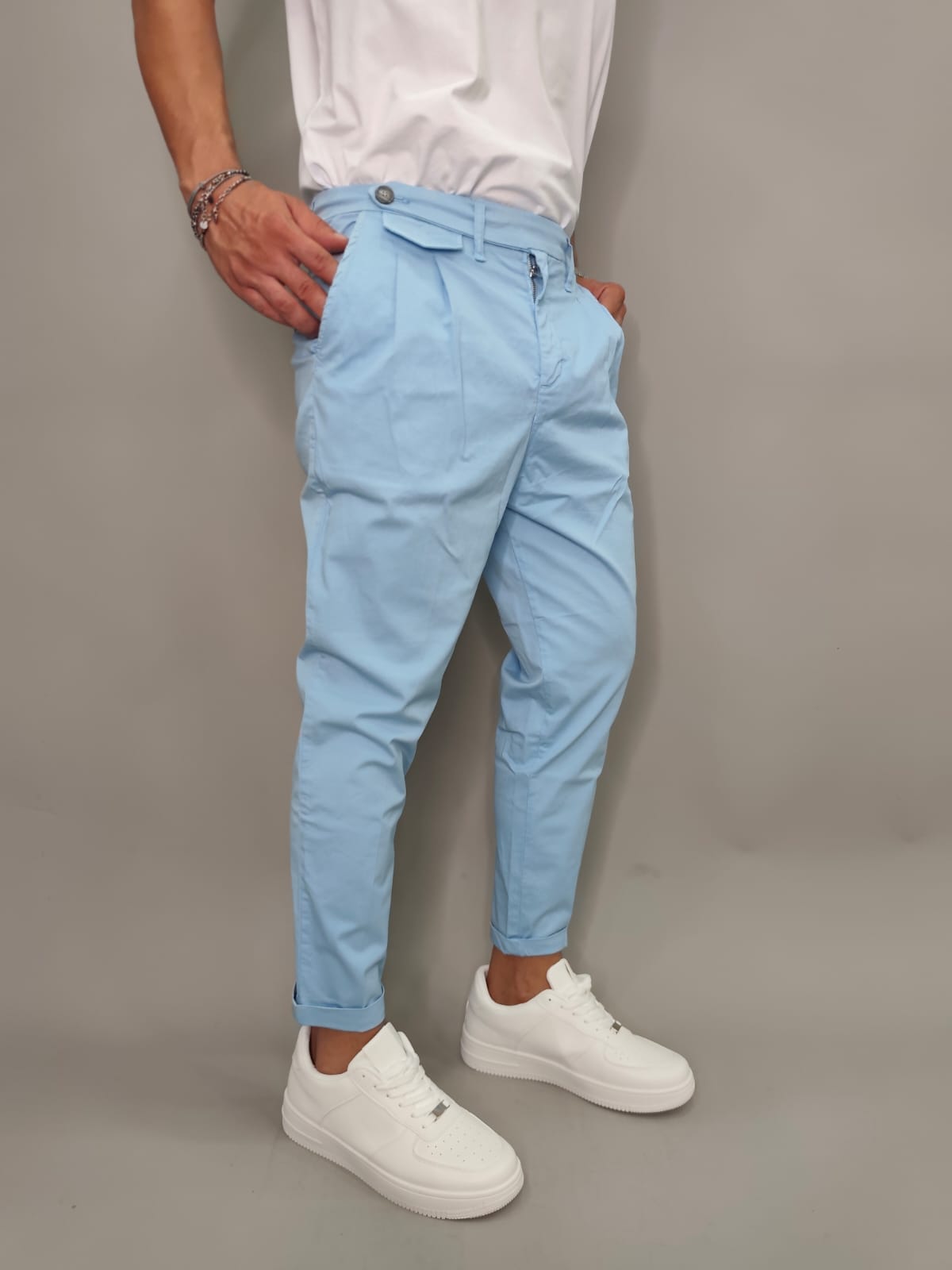 PANTALONE BLACKSUNDAY CON PENCH COLORE CIELO