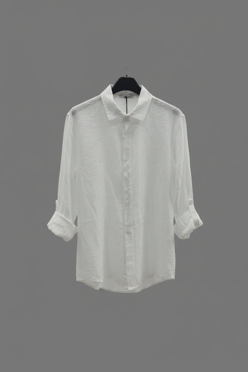 CAMICIA IN LINO COLLETTO REGOLARE COLORE BIANCO