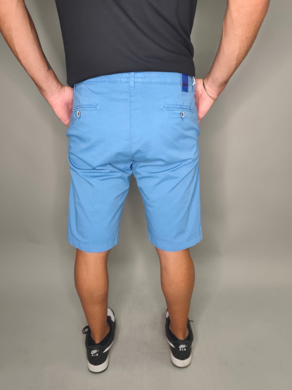 BERMUDA ALEJANDRO MODELLO STRETCH COLORE AZZURRO