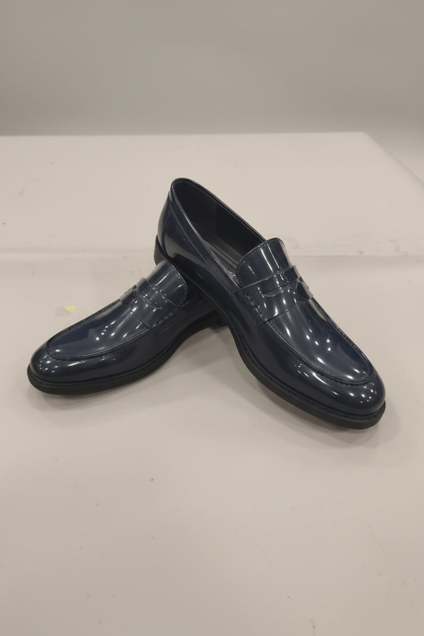 Mocassino blu lucido basic