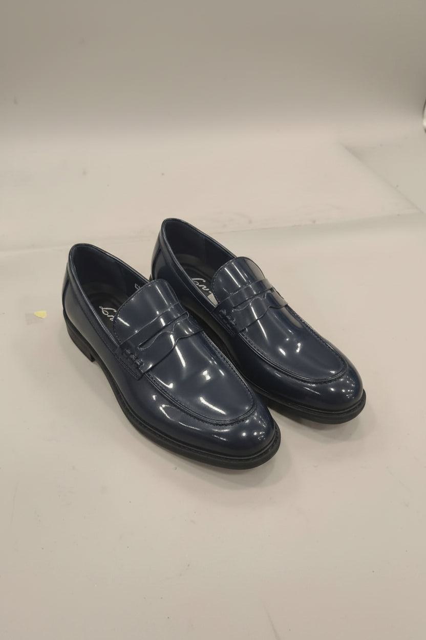Mocassino blu lucido basic