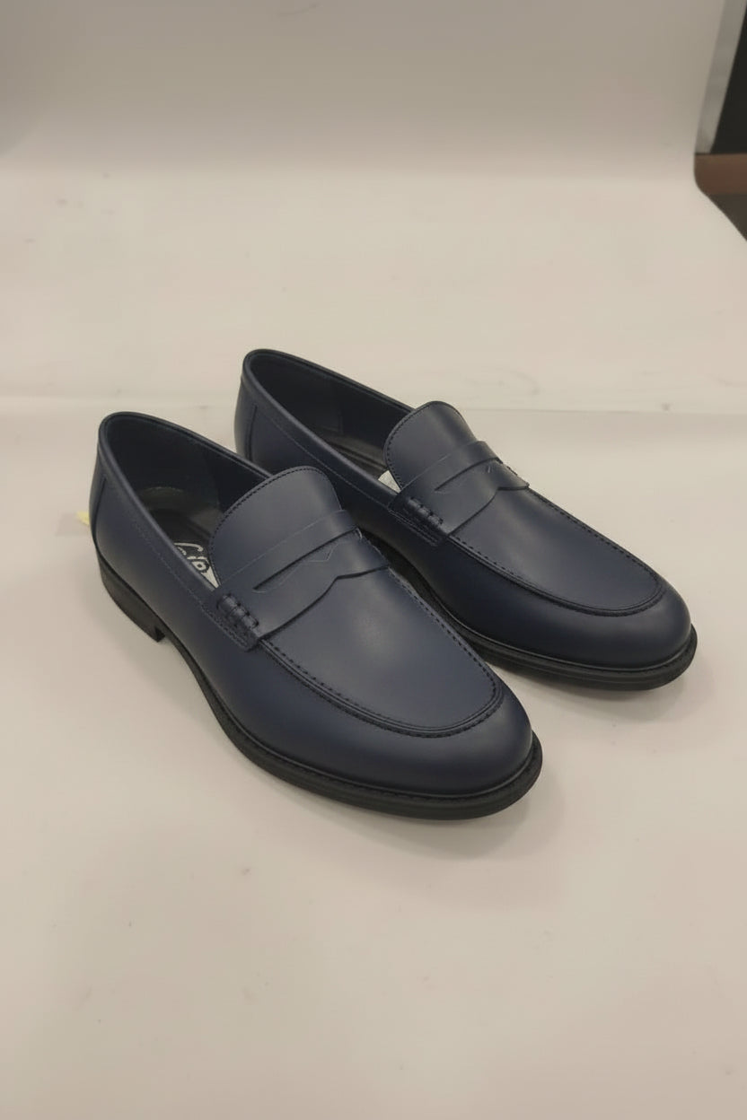 Mocassino blu opaco modello basic
