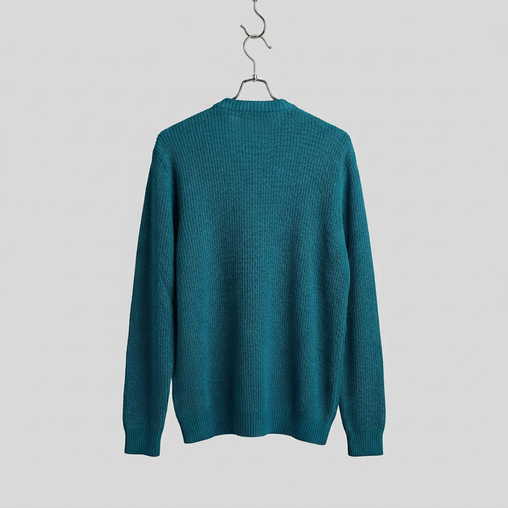 Cardigan in lana con bottoni colore turchese