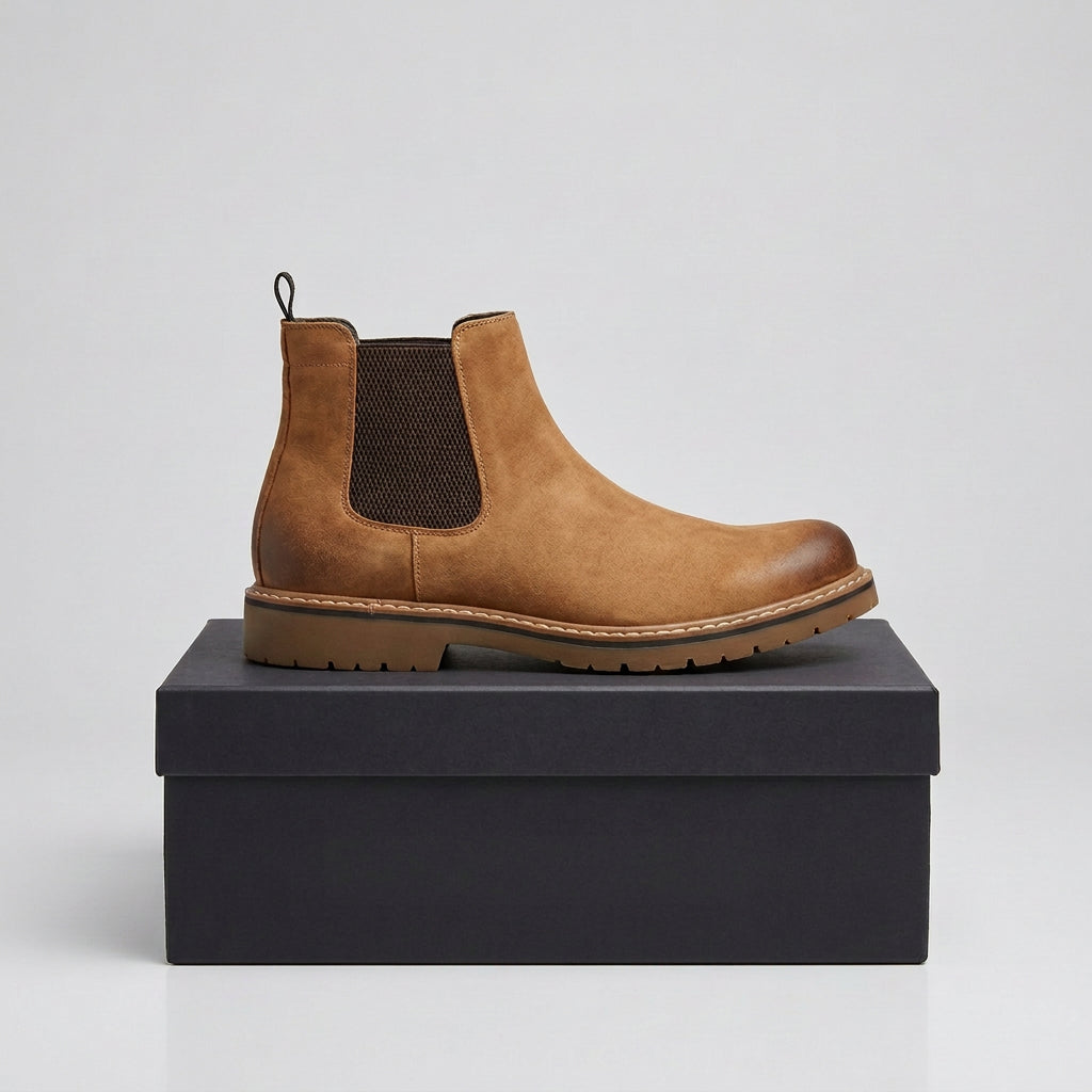 Stivaletto in pelle colore CAMEL