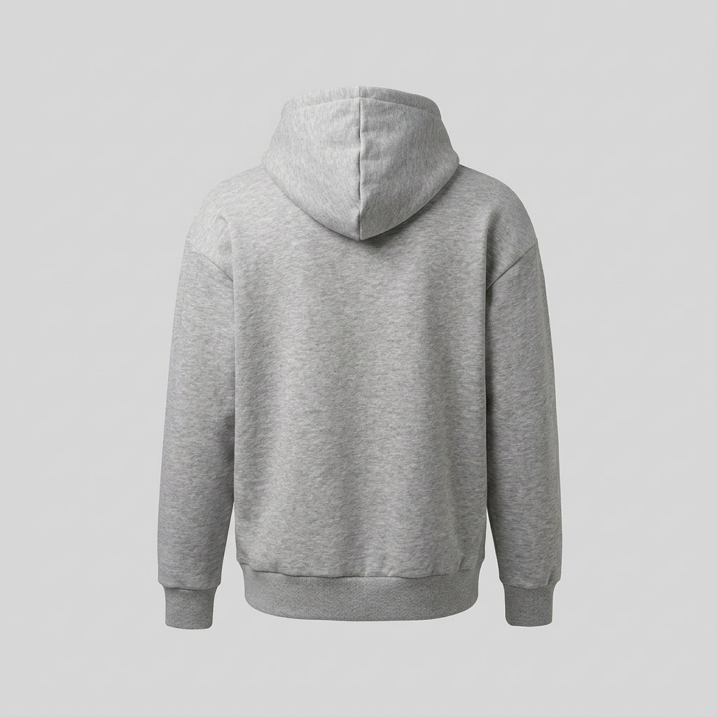 Felpa uomo basic con zip e cappuccio colore grigio chiaro
