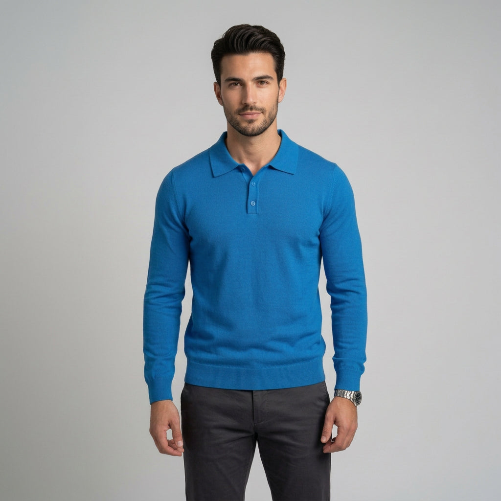 Polo in lana pettinata