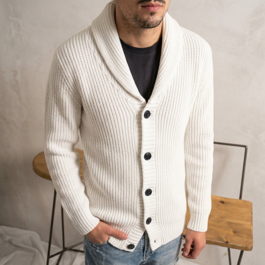 Cardigan sciallato colore bianco